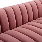 Vertical channel tufted performance velvet sofa in dusty rose additional photo 5 of 5