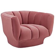 Vertical channel tufted performance velvet chair in dusty rose additional photo 2 of 3