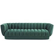 Vertical channel tufted performance velvet sofa in green additional photo 2 of 5