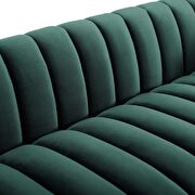 Vertical channel tufted performance velvet sofa in green additional photo 5 of 5