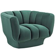 Vertical channel tufted performance velvet chair in green additional photo 2 of 3