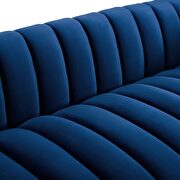Vertical channel tufted performance velvet sofa in navy additional photo 5 of 5