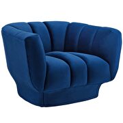 Vertical channel tufted performance velvet chair in navy additional photo 2 of 3
