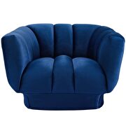 Vertical channel tufted performance velvet chair in navy additional photo 4 of 3