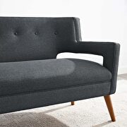 Upholstered fabric loveseat in gray additional photo 3 of 5