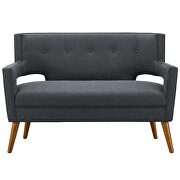 Upholstered fabric loveseat in gray additional photo 4 of 5