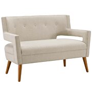 Upholstered fabric loveseat in sand additional photo 5 of 6