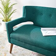 Upholstered fabric loveseat in teal additional photo 2 of 6
