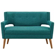 Upholstered fabric loveseat in teal additional photo 4 of 6