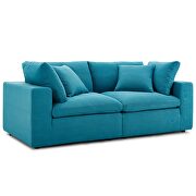 Down filled overstuffed 2 piece sectional sofa set in teal additional photo 3 of 6