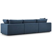 Down filled overstuffed 3 piece sectional sofa set in azure additional photo 2 of 6