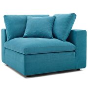 Down filled overstuffed 3 piece sectional sofa set in teal additional photo 5 of 7