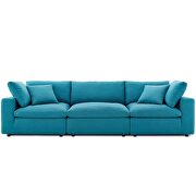 Down filled overstuffed 3 piece sectional sofa set in teal by Modway additional picture 8