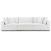 Down filled overstuffed 3 piece sectional sofa set in white additional photo 2 of 8