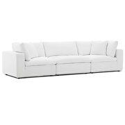 Down filled overstuffed 3 piece sectional sofa set in white by Modway additional picture 3