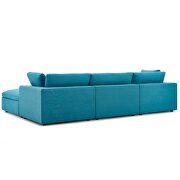 Down filled overstuffed 4 piece sectional sofa set in teal by Modway additional picture 3