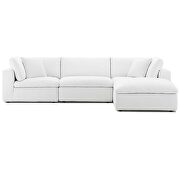 Down filled overstuffed 4 piece sectional sofa set in white by Modway additional picture 2