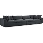 Down filled overstuffed 4 piece sectional sofa set in gray by Modway additional picture 8