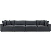 Down filled overstuffed 4 piece sectional sofa set in gray by Modway additional picture 9