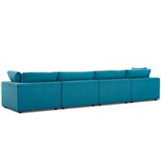 Down filled overstuffed 4 piece sectional sofa set in teal by Modway additional picture 3