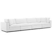 Down filled overstuffed 4 piece sectional sofa set in white additional photo 4 of 8