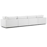 Down filled overstuffed 4 piece sectional sofa set in white additional photo 5 of 8