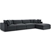 Down filled overstuffed 5 piece sectional sofa set in gray by Modway additional picture 3