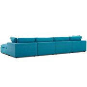 5 piece modular sectional sofa set in teal fabric by Modway additional picture 4