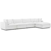 Down filled overstuffed 5 piece sectional sofa set in white additional photo 3 of 9