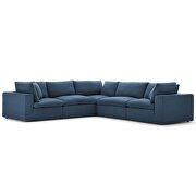 Down filled overstuffed 5 piece sectional sofa set in azure additional photo 2 of 5