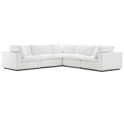 Down filled overstuffed 5 piece sectional sofa set in white additional photo 2 of 5