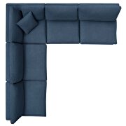 Down filled overstuffed 5 piece sectional sofa set in azure additional photo 2 of 7