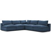 Down filled overstuffed 5 piece sectional sofa set in azure additional photo 3 of 7