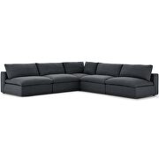 Down filled overstuffed 5 piece sectional sofa set in gray by Modway additional picture 8