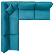 Down filled overstuffed 5 piece sectional sofa set in teal additional photo 2 of 6