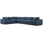 Down filled overstuffed 6 piece sectional sofa set in azure additional photo 4 of 7