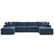 Down filled overstuffed 6 piece sectional sofa set in azure additional photo 2 of 9