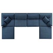 Down filled overstuffed 6 piece sectional sofa set in azure additional photo 4 of 9