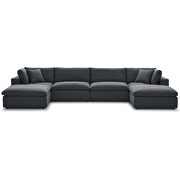 Down filled overstuffed 6 piece sectional sofa set in gray additional photo 2 of 9