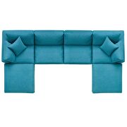 Down filled overstuffed 6 piece sectional sofa set in teal additional photo 4 of 8