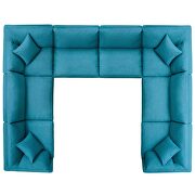 Down filled overstuffed 8 piece sectional sofa set in teal additional photo 2 of 5