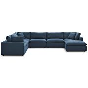 Down filled overstuffed 7 piece sectional sofa set in azure additional photo 2 of 8