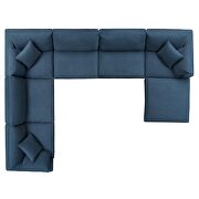 Down filled overstuffed 7 piece sectional sofa set in azure additional photo 3 of 8
