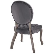 French vintage dining performance velvet side chair in gray additional photo 4 of 5