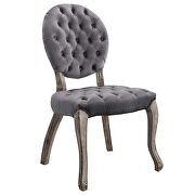 French vintage dining performance velvet side chair in gray by Modway additional picture 6