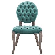 French vintage dining performance velvet side chair in teal additional photo 3 of 5