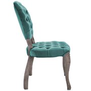 French vintage dining performance velvet side chair in teal additional photo 5 of 5