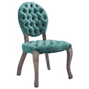 French vintage dining performance velvet side chair in teal by Modway additional picture 6