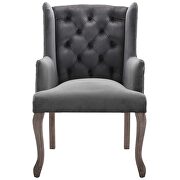 French vintage dining performance velvet armchair in gray additional photo 3 of 5
