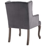 French vintage dining performance velvet armchair in gray additional photo 4 of 5